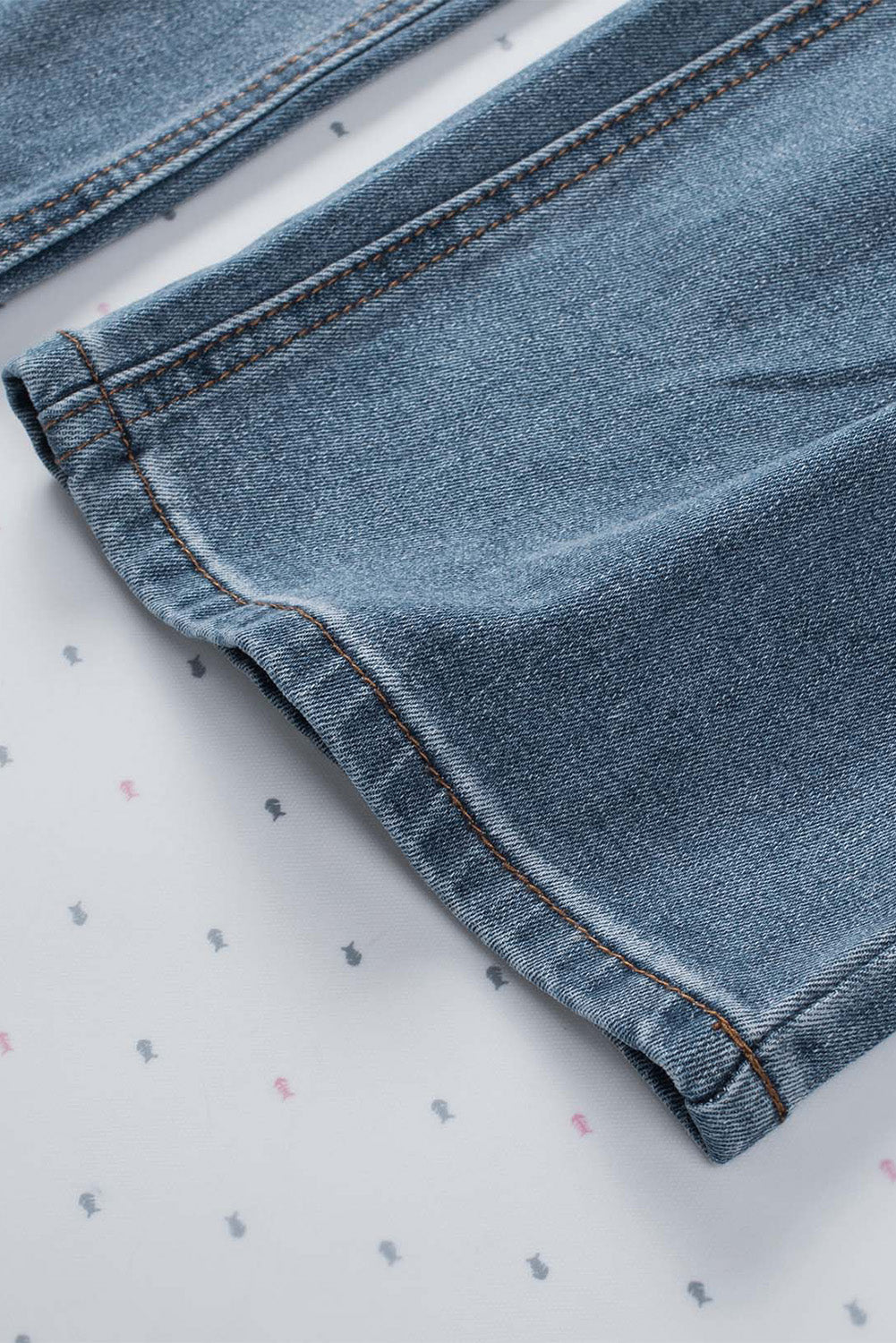 Distressed Ripped Slits Wide Leg Jeans