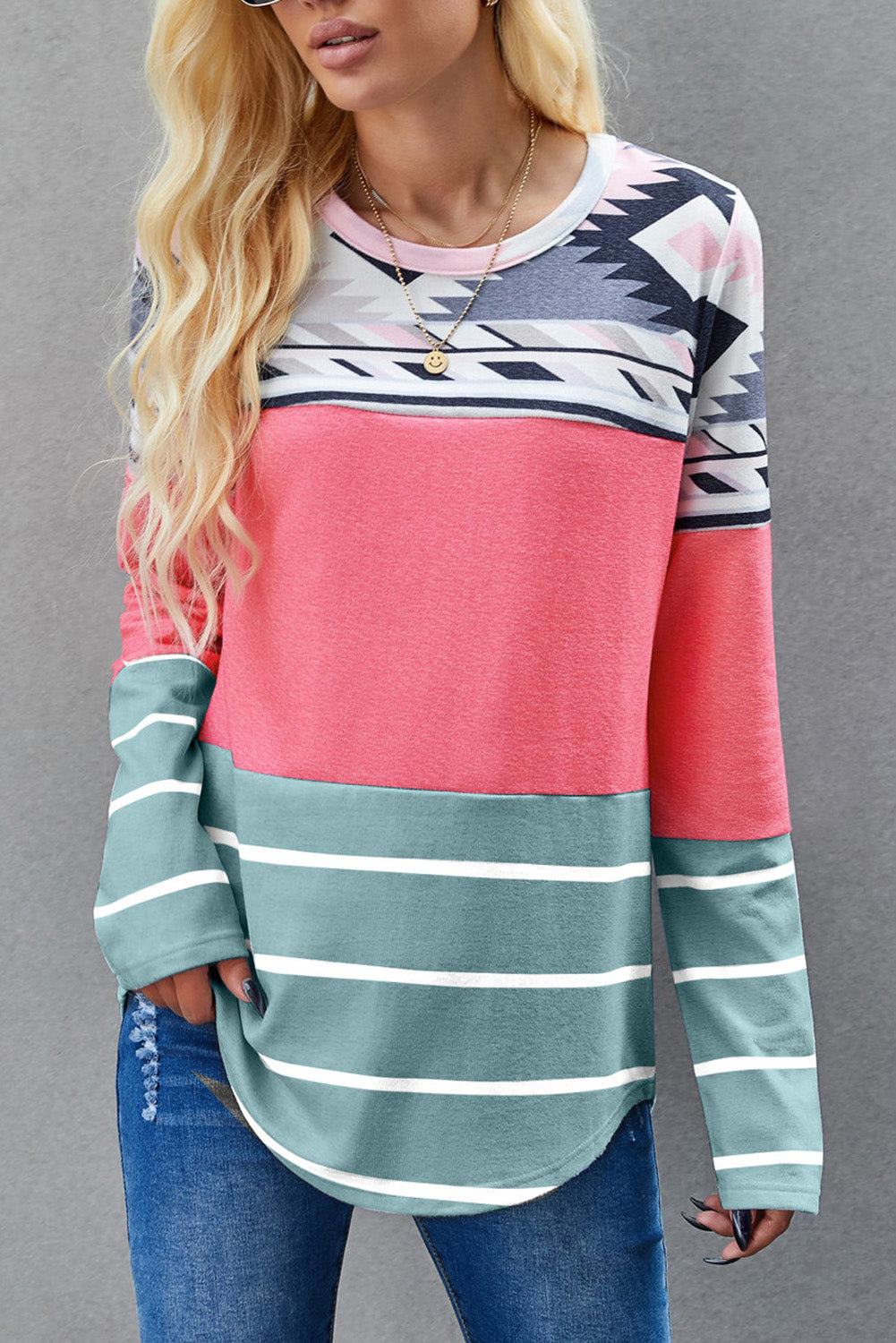 Tribal Striped Long Sleeve T-shirt