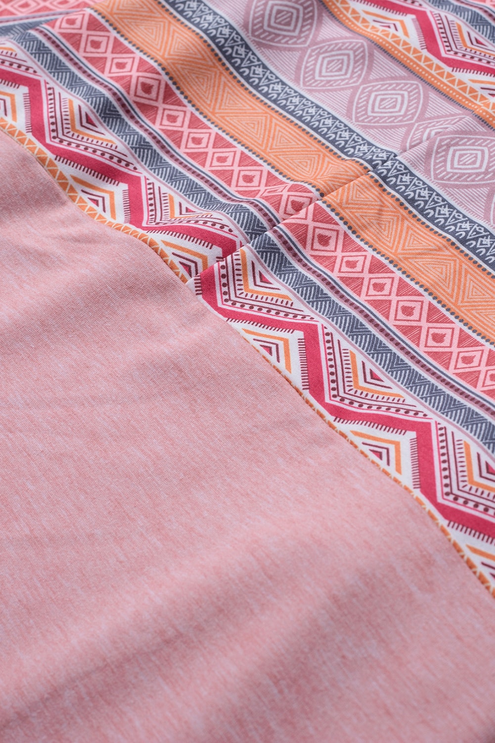 Geometric Print Raglan Sleeve Blouse