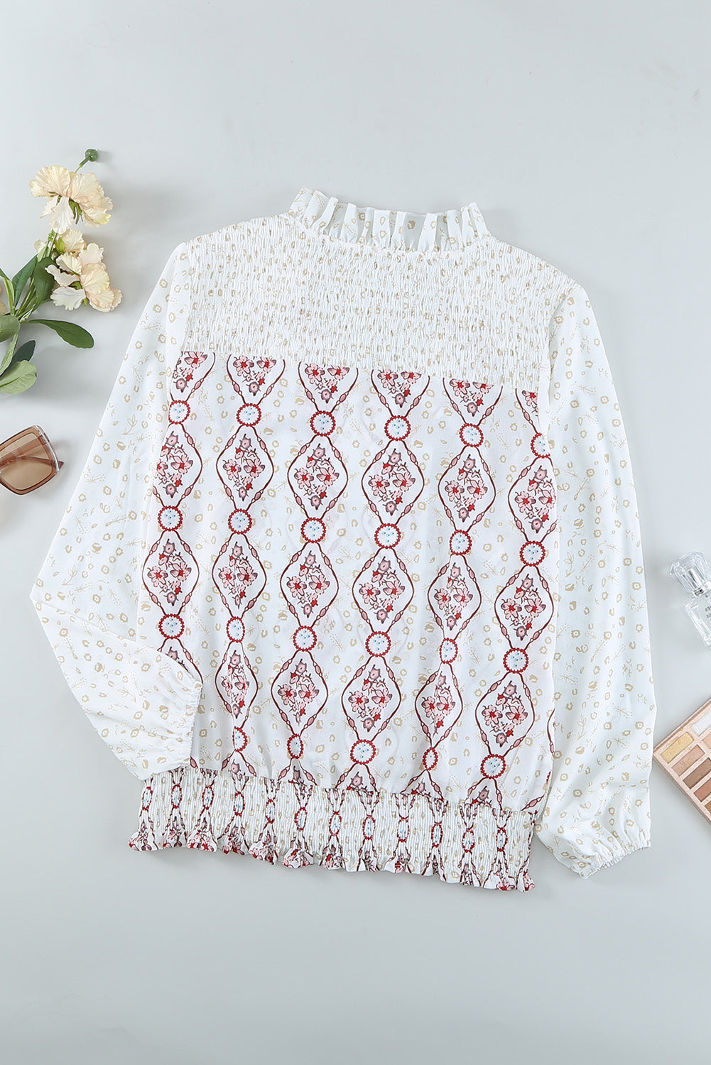 Floral Print Button-up Slim-fit Long Sleeve Shirt