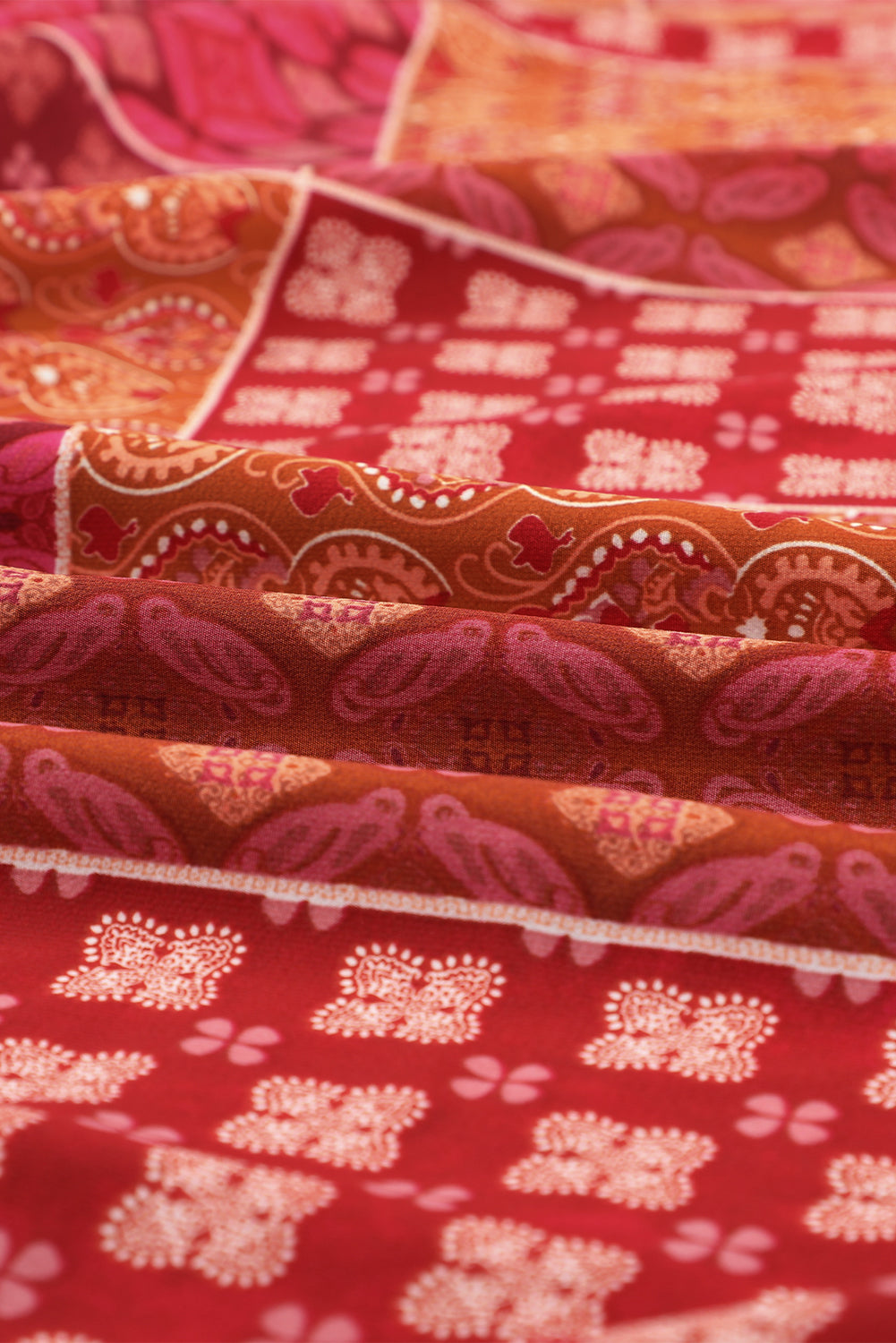 Tiered Paisley Print Pocketed Maxi Skirt