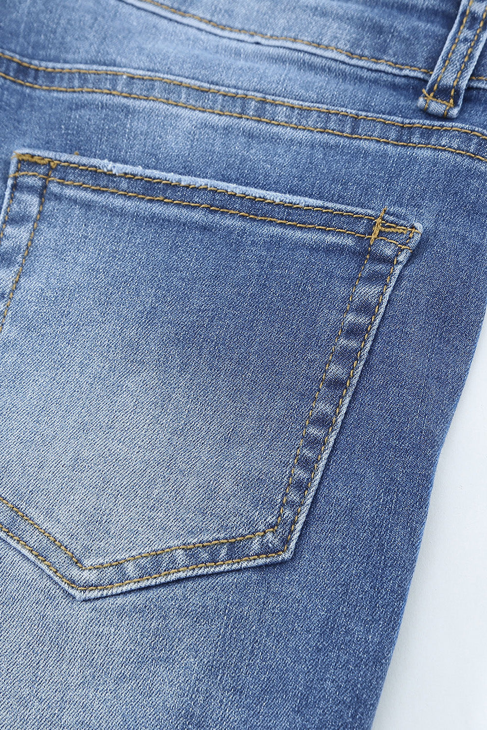 Raw Hem Distressed High Rise Denim Shorts