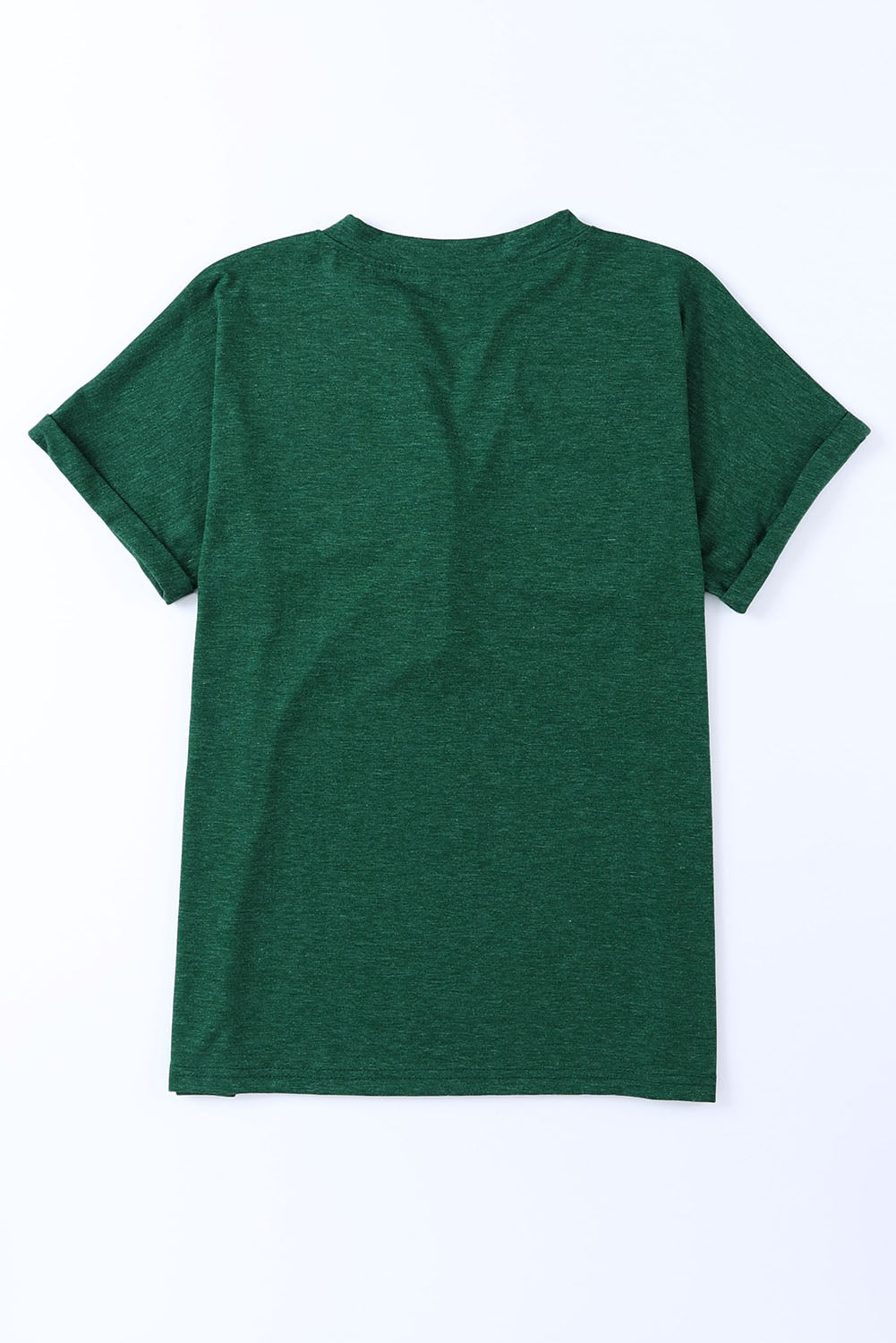 Button V Neck Rolled Short Sleeve T Shirt