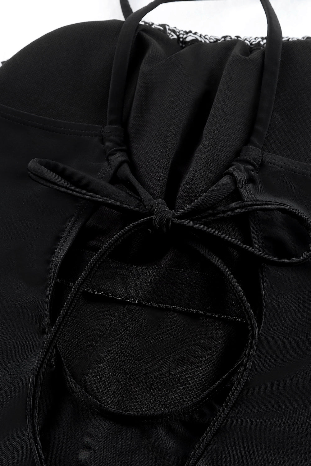 Ethnic Geometry Accent One Piece Swimsuit