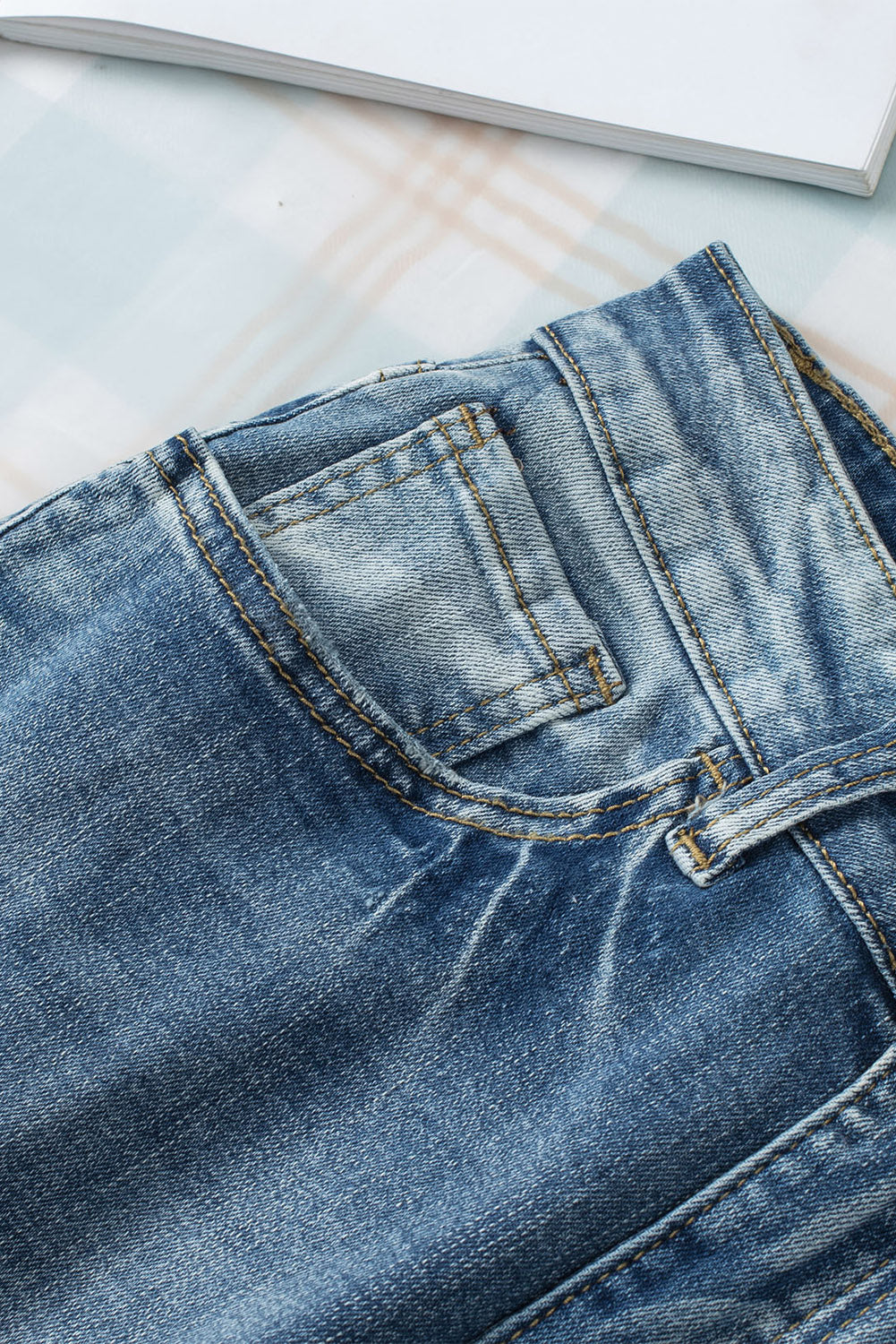 High Waist Ripped Raw Hemline Flare Jeans