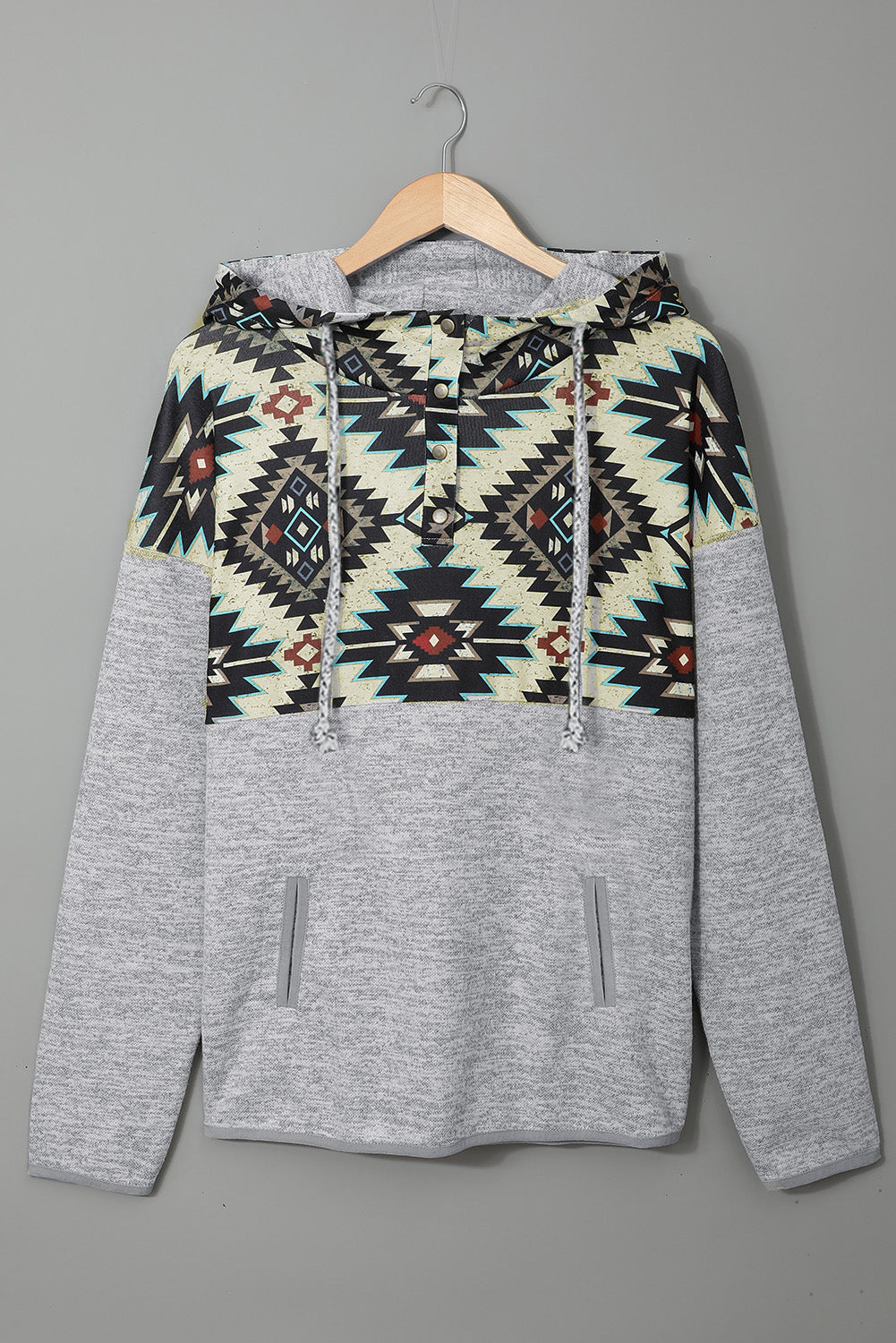 Tribal Geometric Print Hoodies with Pocket
