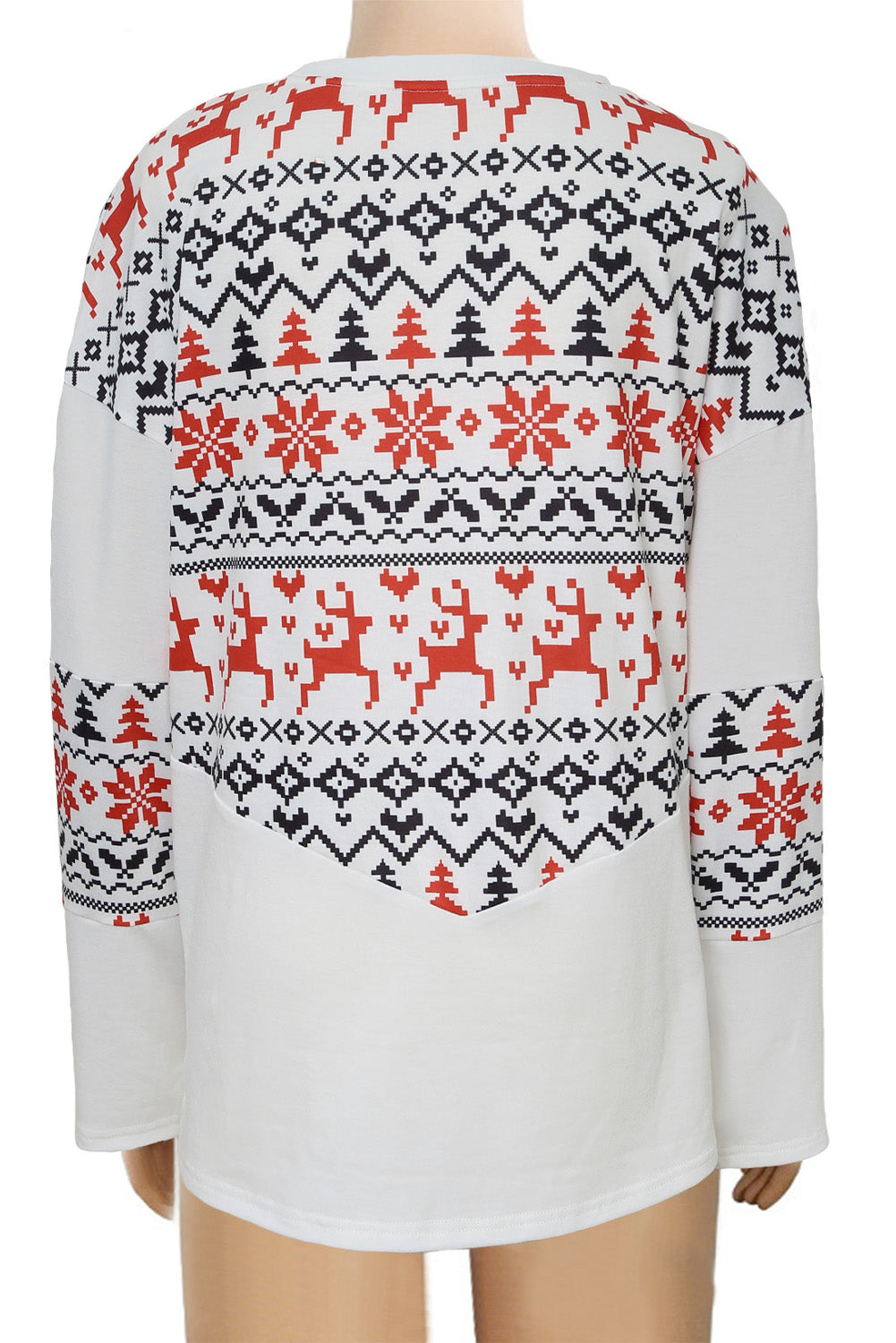 Multicolor Multicolor Christmas Graphic Print Long Sleeve Top