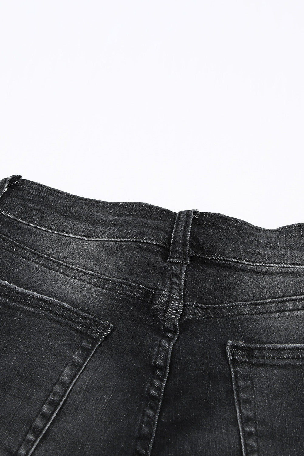 Raw Hem Distressed High Rise Denim Shorts