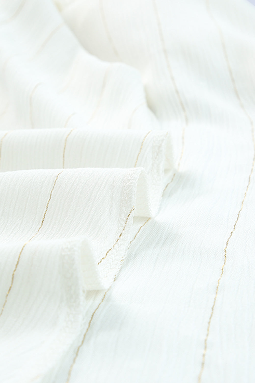 Loose Half Sleeve Cinched Waist Ruffled Duster Kimono