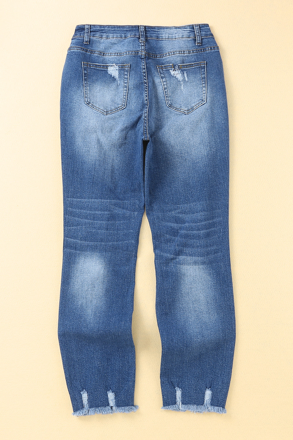 Distressed Straight Leg High Waist Jeans