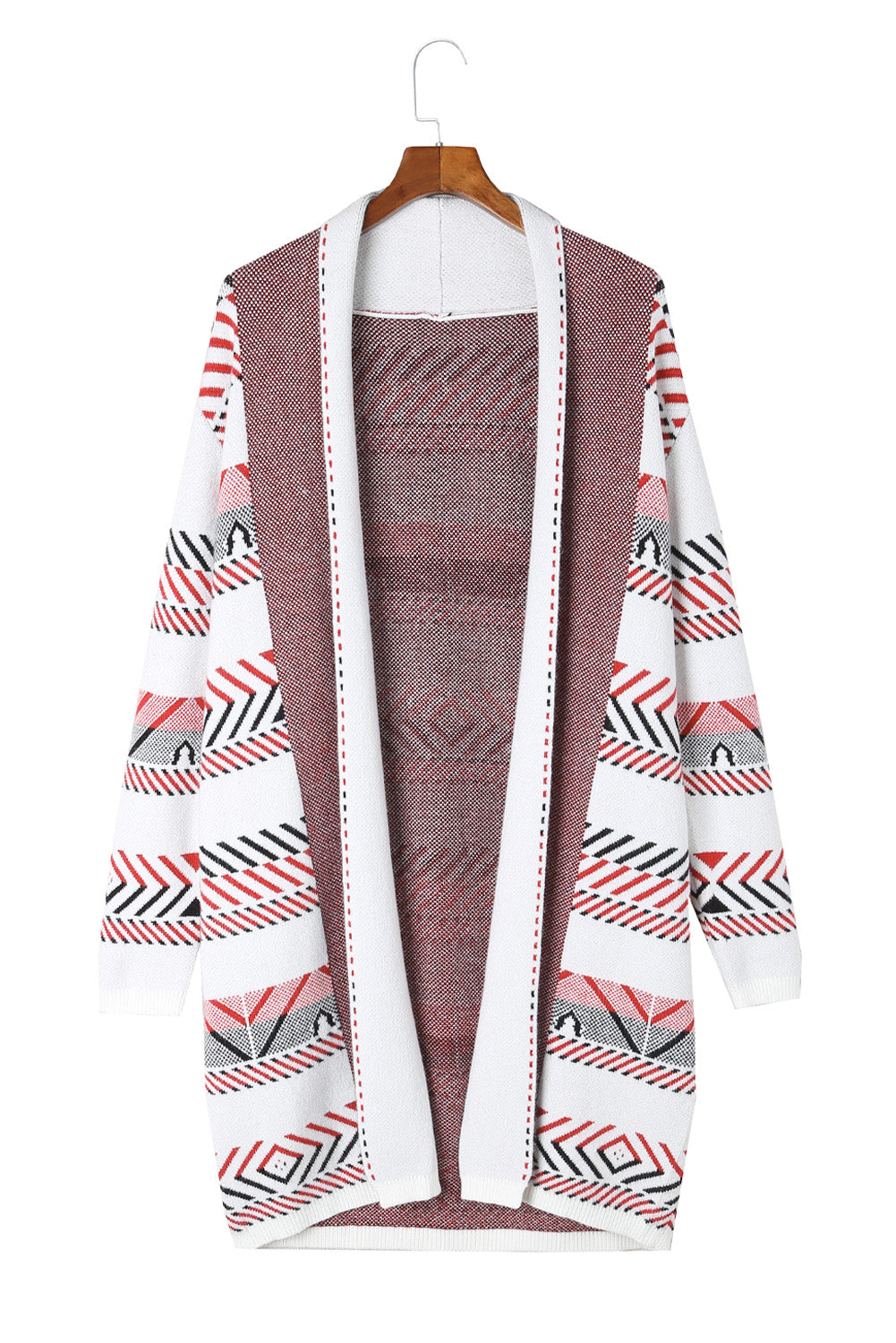 Open Front Draped Geometric Cardigan