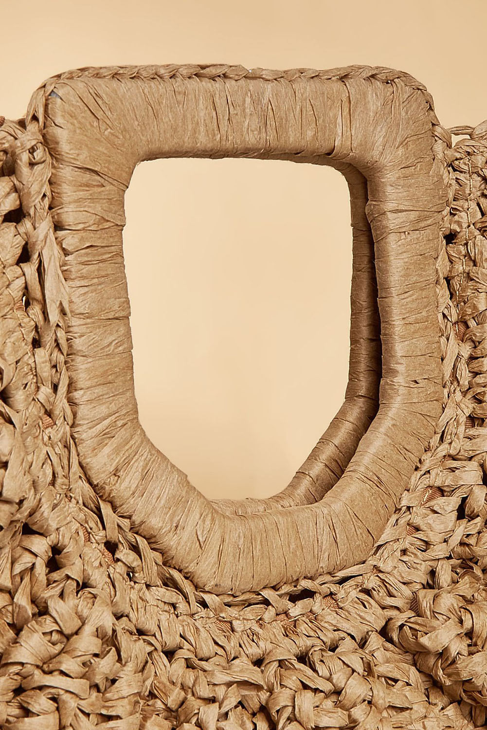 Semi-circle Braided Straw Bag 46*5*30cm