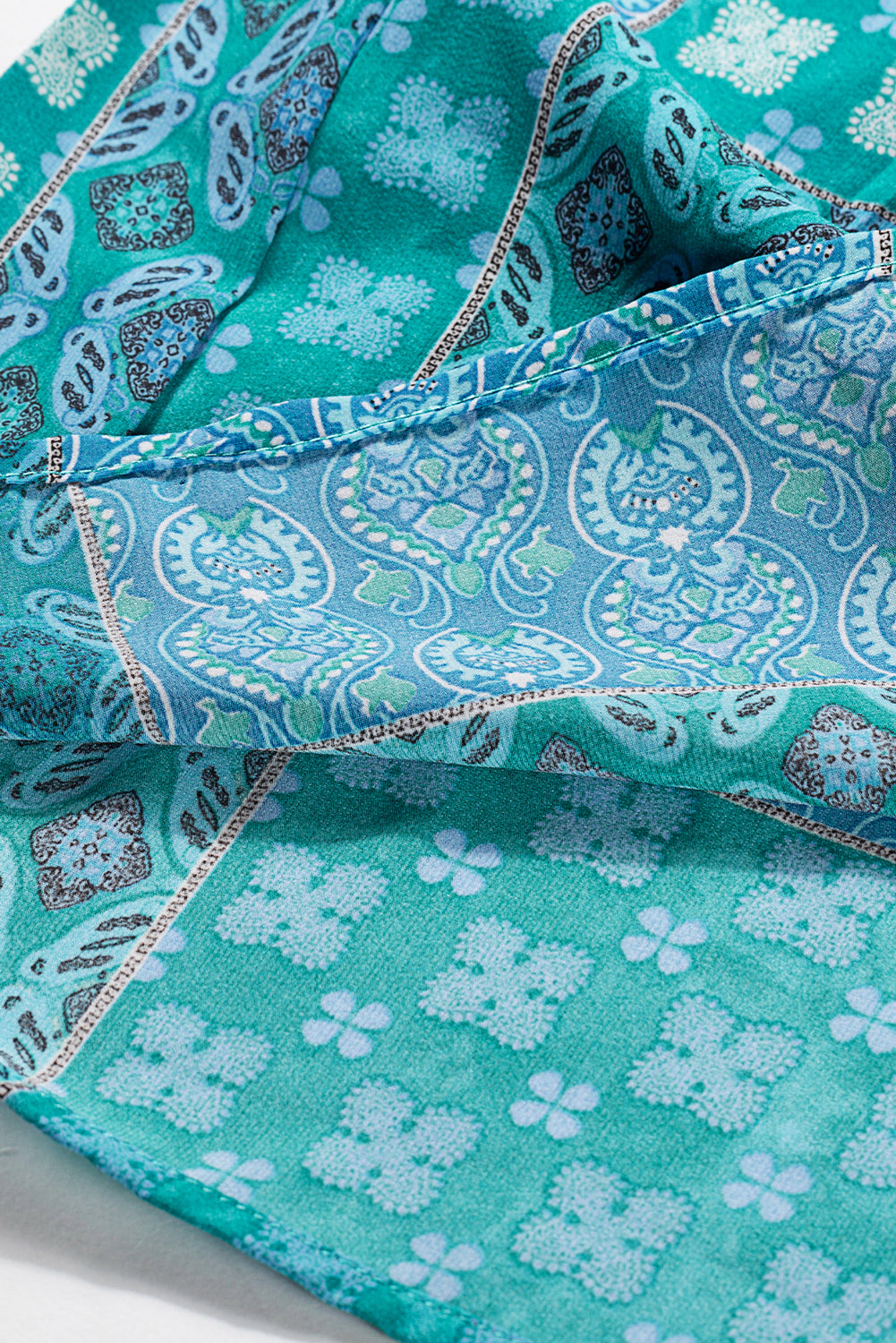 Tiered Paisley Print Pocketed Maxi Skirt