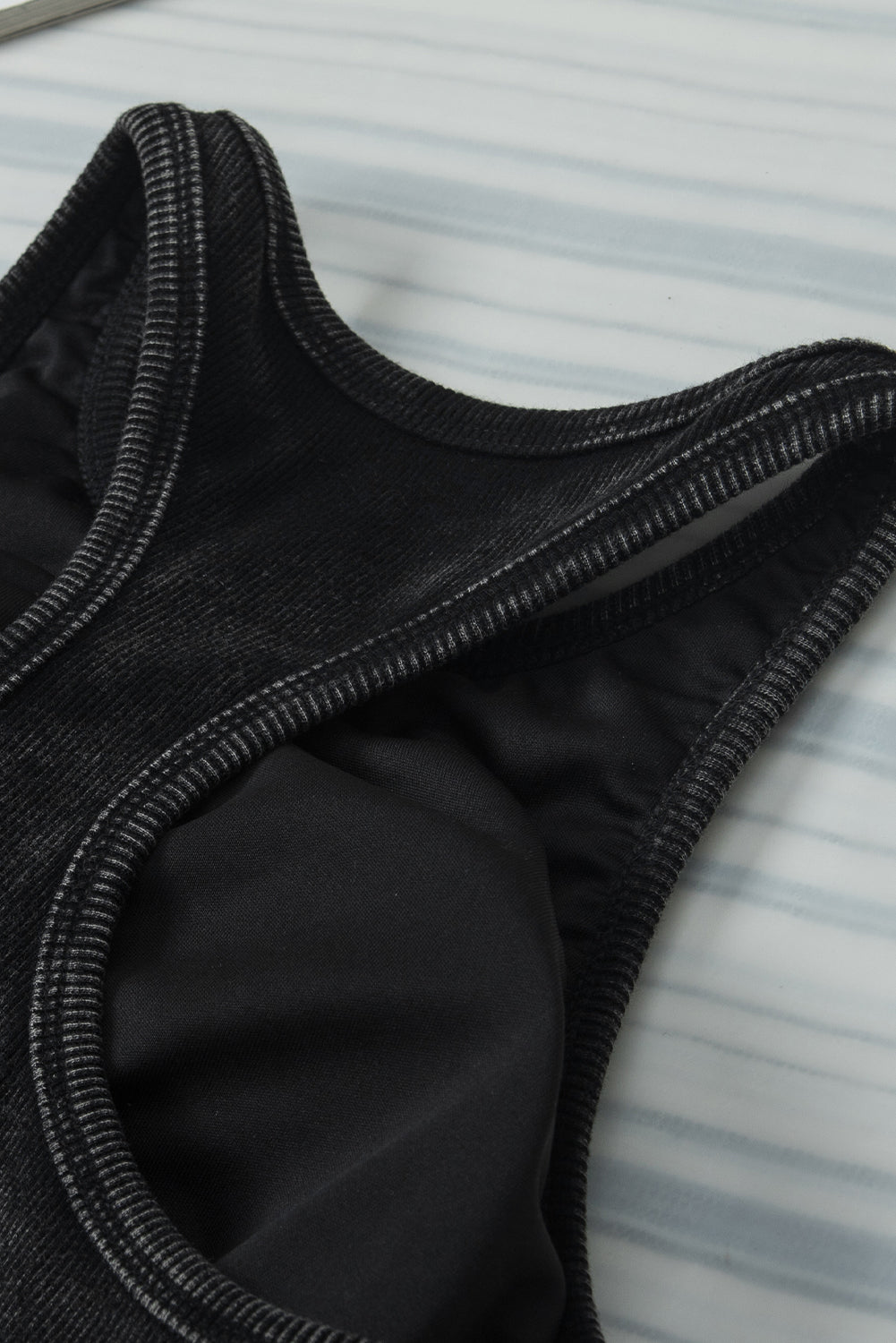 Pink Ribbed Mineral Wash Racerback Cropped Tank Top