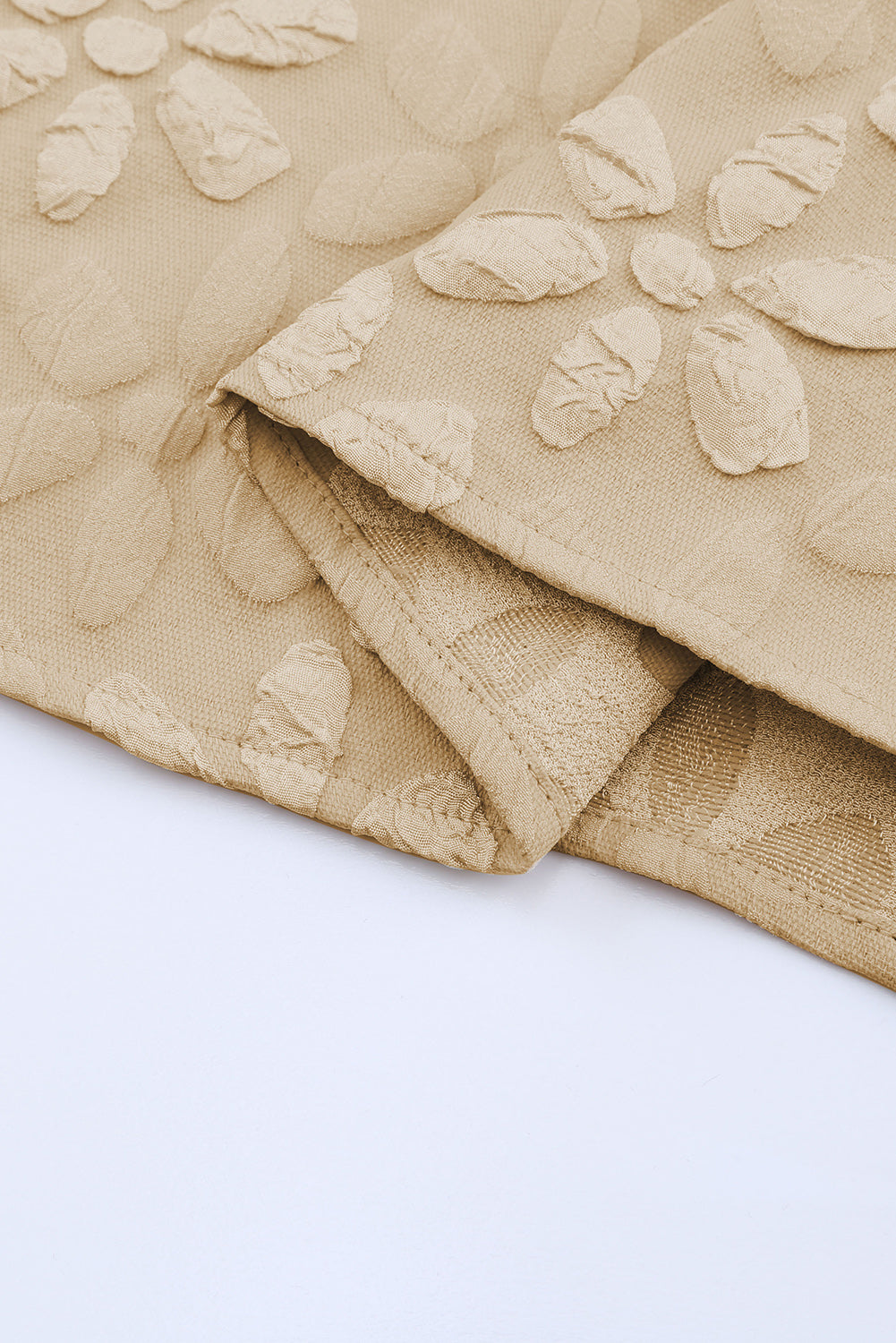 Floral Jacquard Sleeveless Mini Dress with Waist Tie