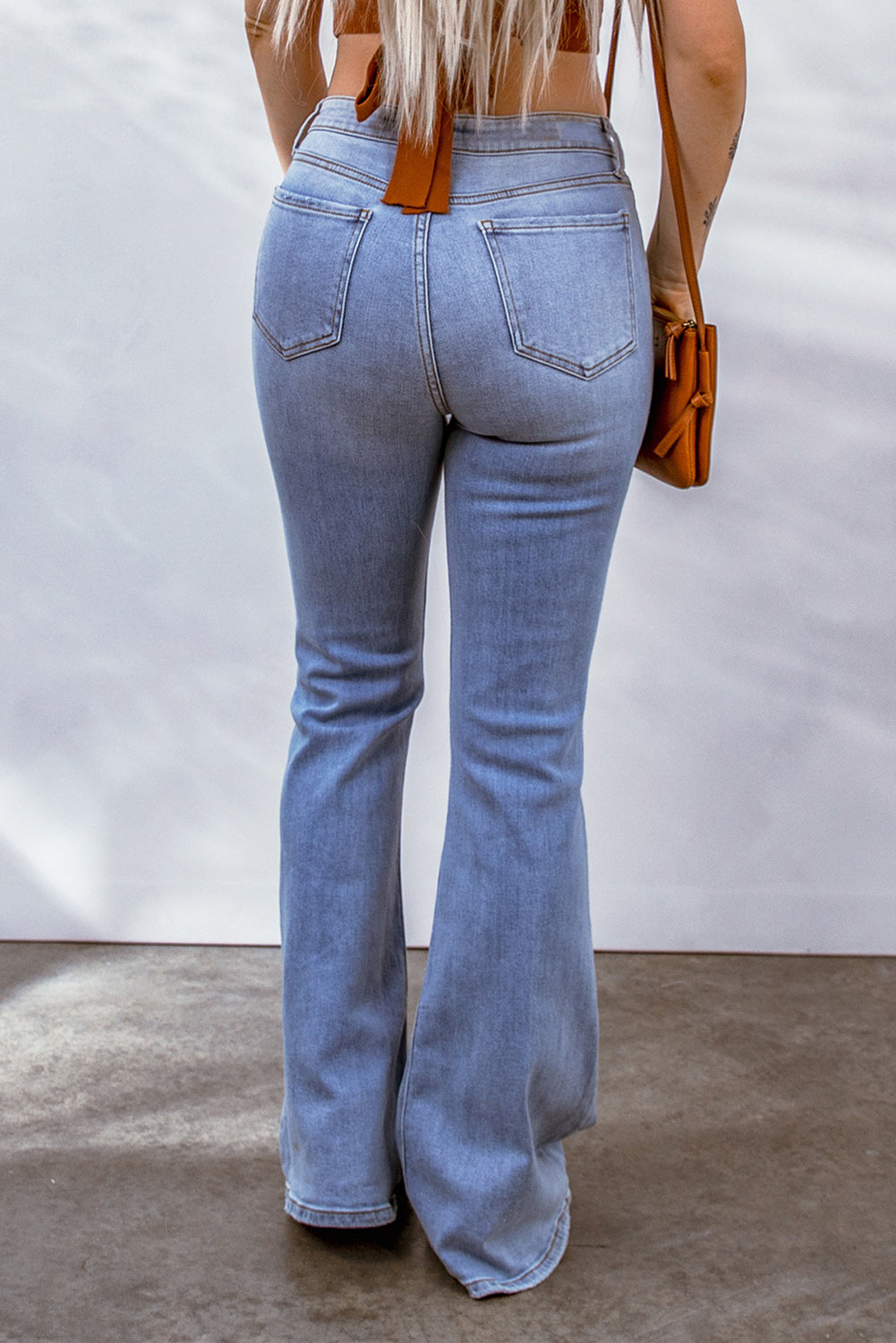 Distressed High Waist Flare Jeans