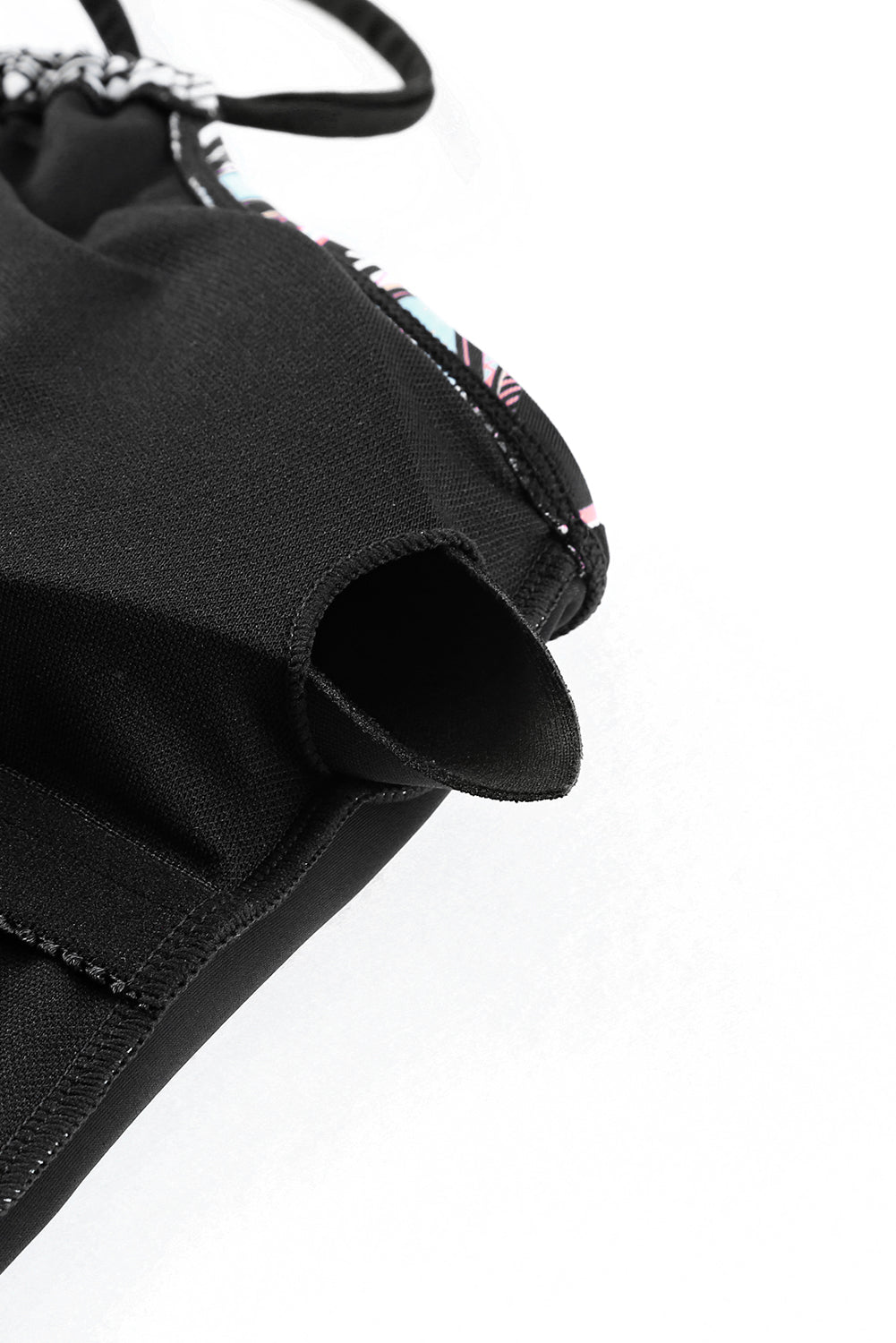 Ethnic Geometry Accent One Piece Swimsuit