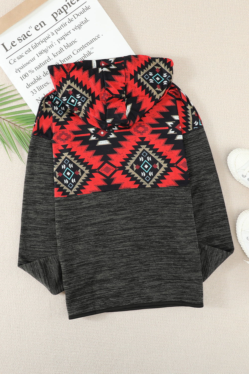 Tribal Geometric Print Hoodies with Pocket