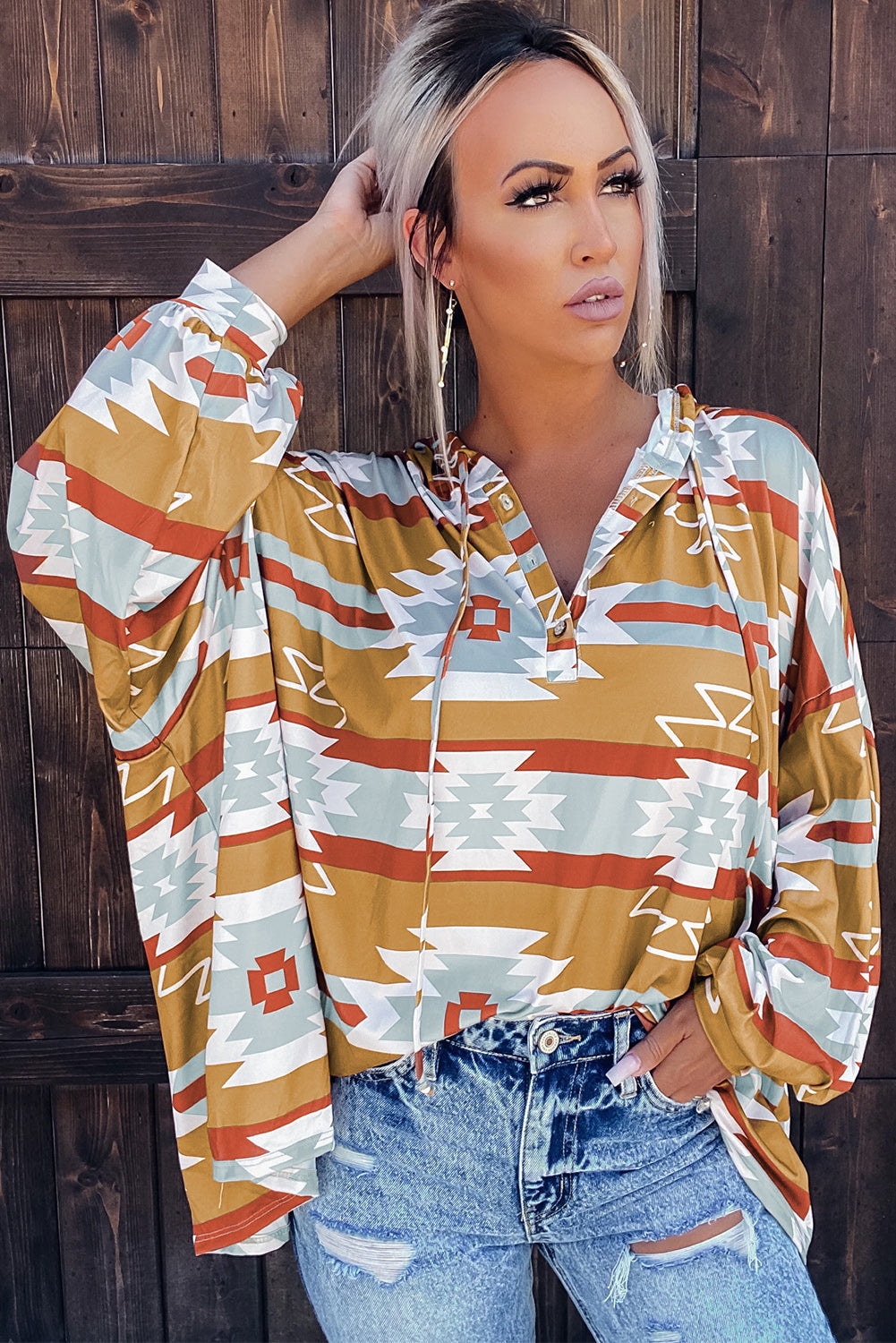 Tribal Aztec Print Hoodie