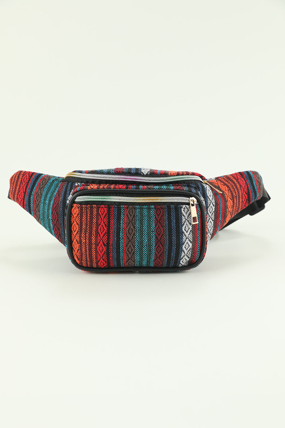 Multicolor Tribal Striped Pattern Waist Bag