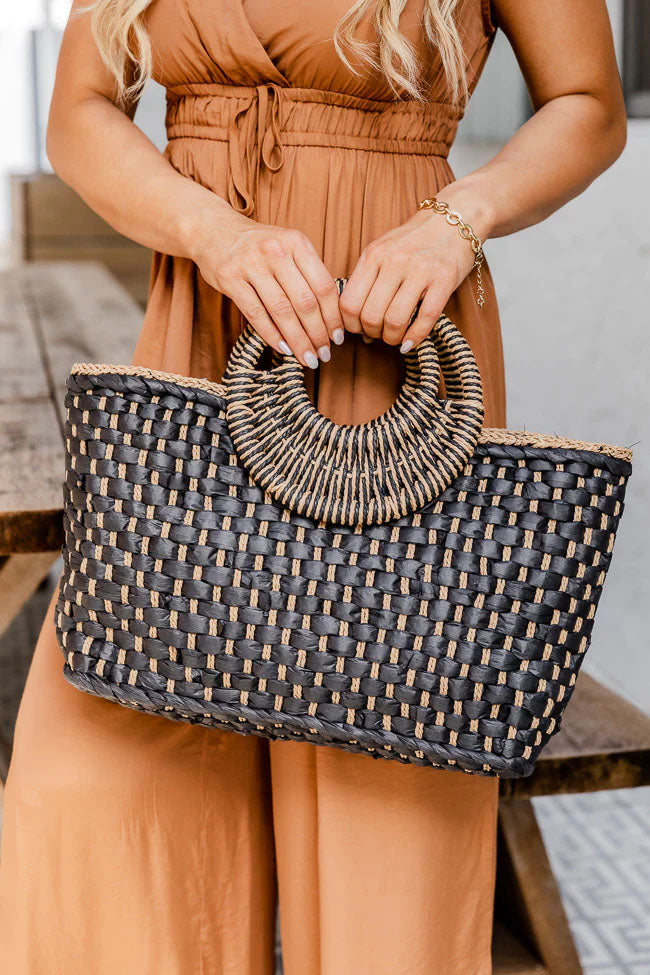Vintage Straw Woven Vacation Hand Bag