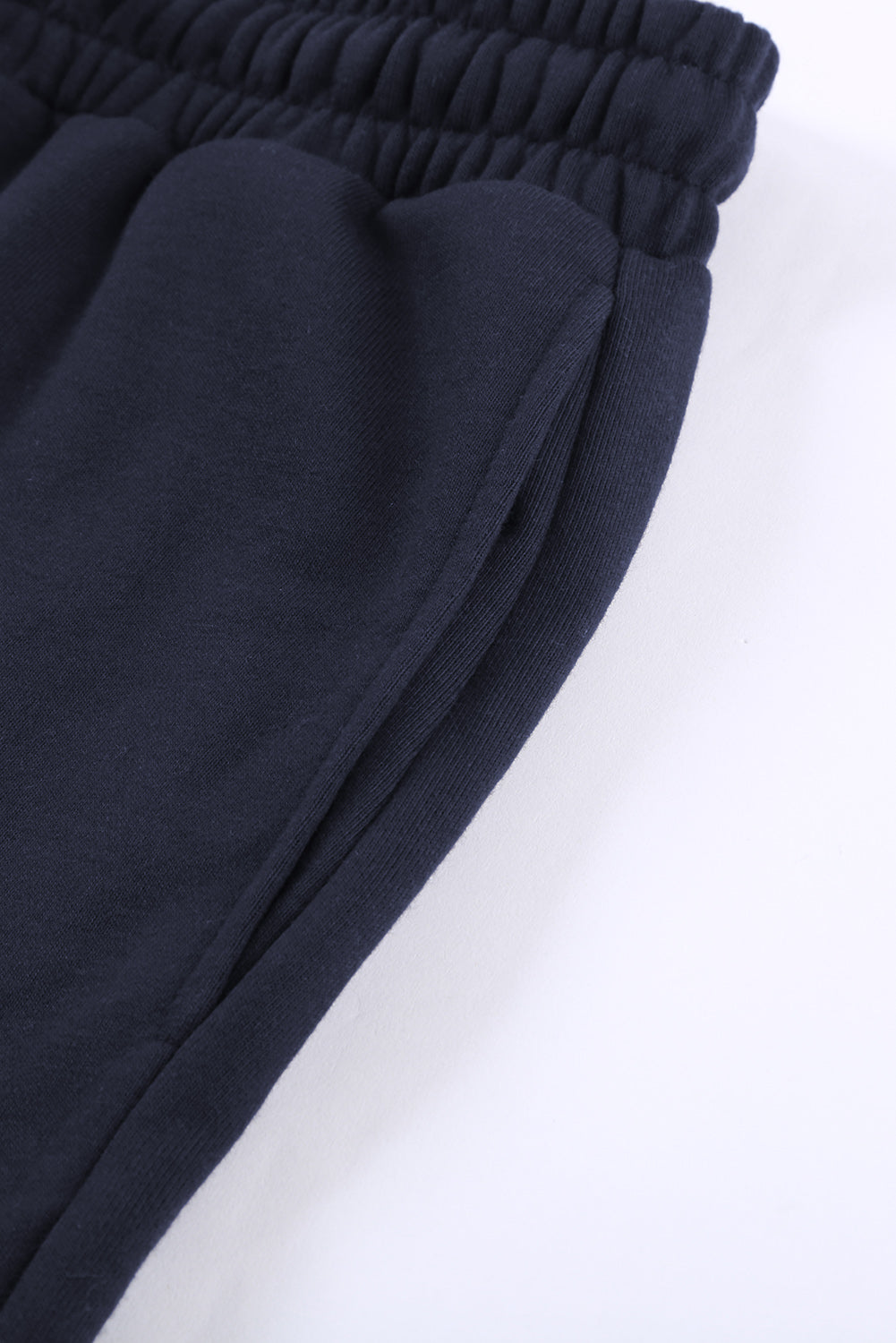 Tie Waist Side Pockets Cuffed Lounge Shorts