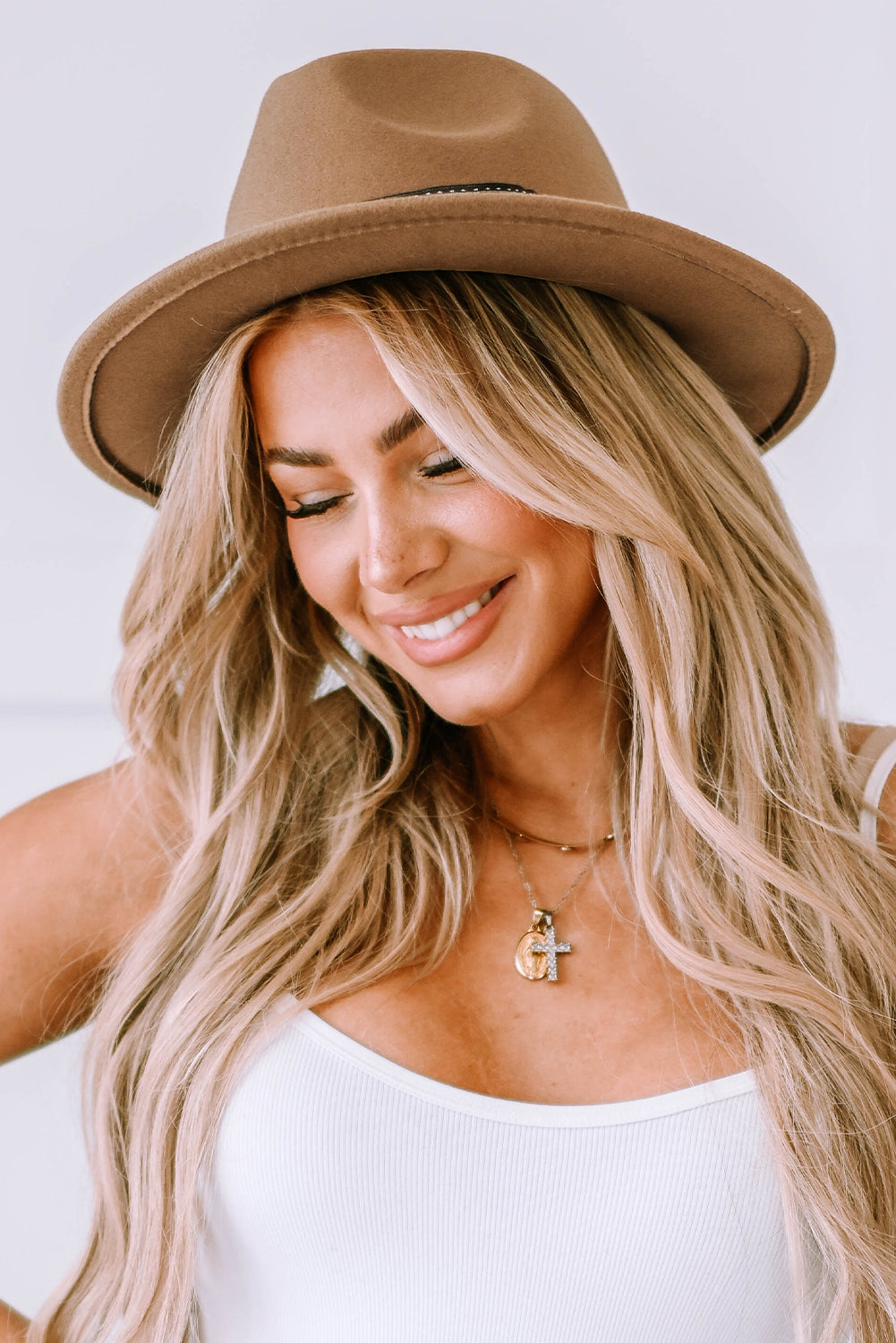 Khaki Silver Dangle Embroidery Decor Classic Jazz Bowler Hat