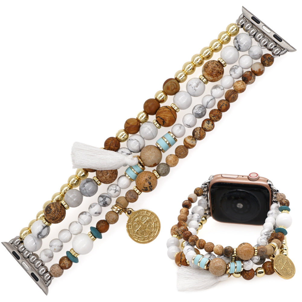 Boho Semi-Precious Stone Statement Beaded Strap