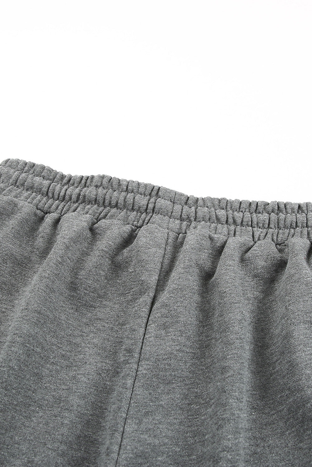 Tie Waist Side Pockets Cuffed Lounge Shorts