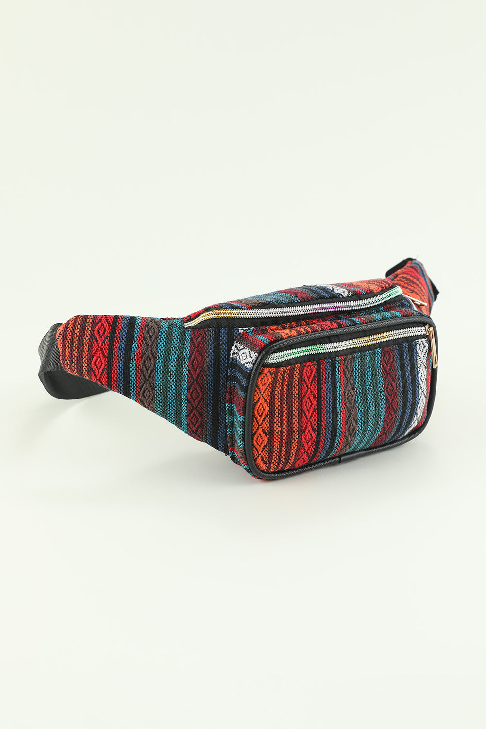 Multicolor Tribal Striped Pattern Waist Bag