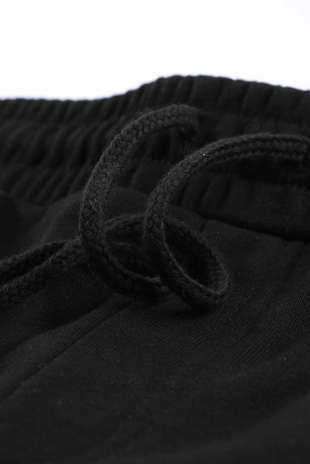 Tie Waist Side Pockets Cuffed Lounge Shorts