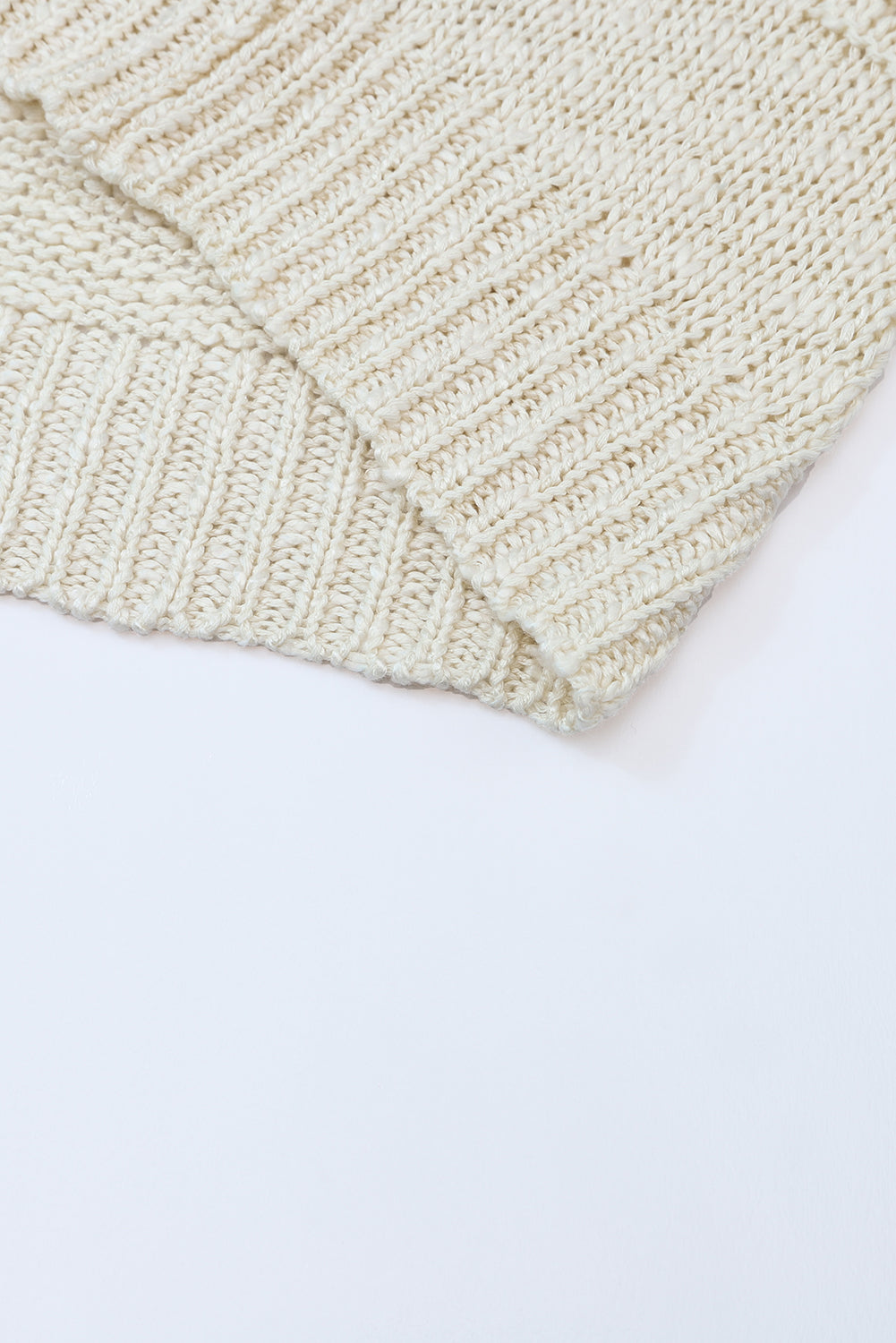 Pink Casual Hollowed Knit Dolman Sleeve Cardigan