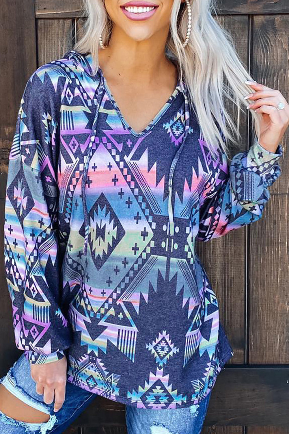 Aztec Print Hoodie