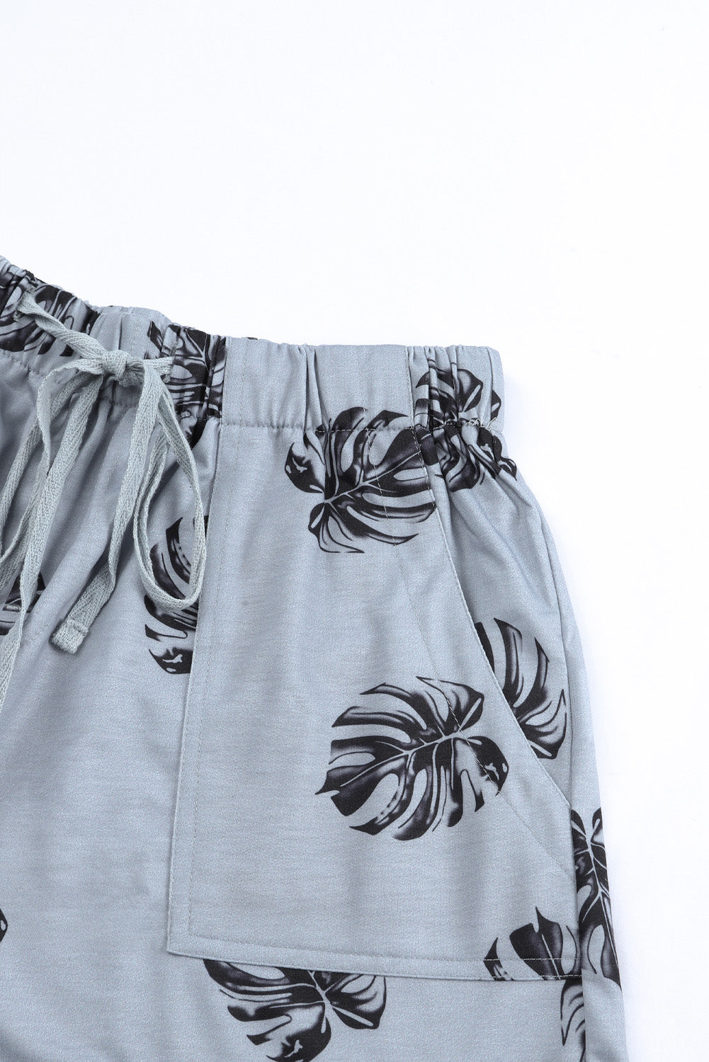 Print Drawstring Casual Elastic Waist Pocketed Shorts