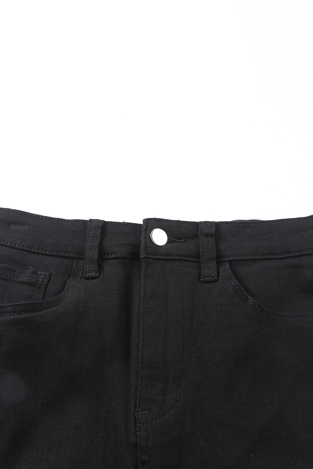 Feather Fringed Denim Skirt