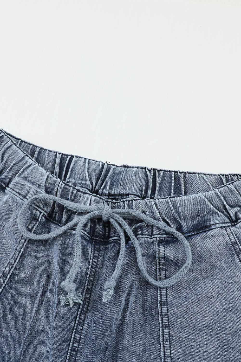 Drawstring High Waist Daisy Patches Straight Leg Jeans