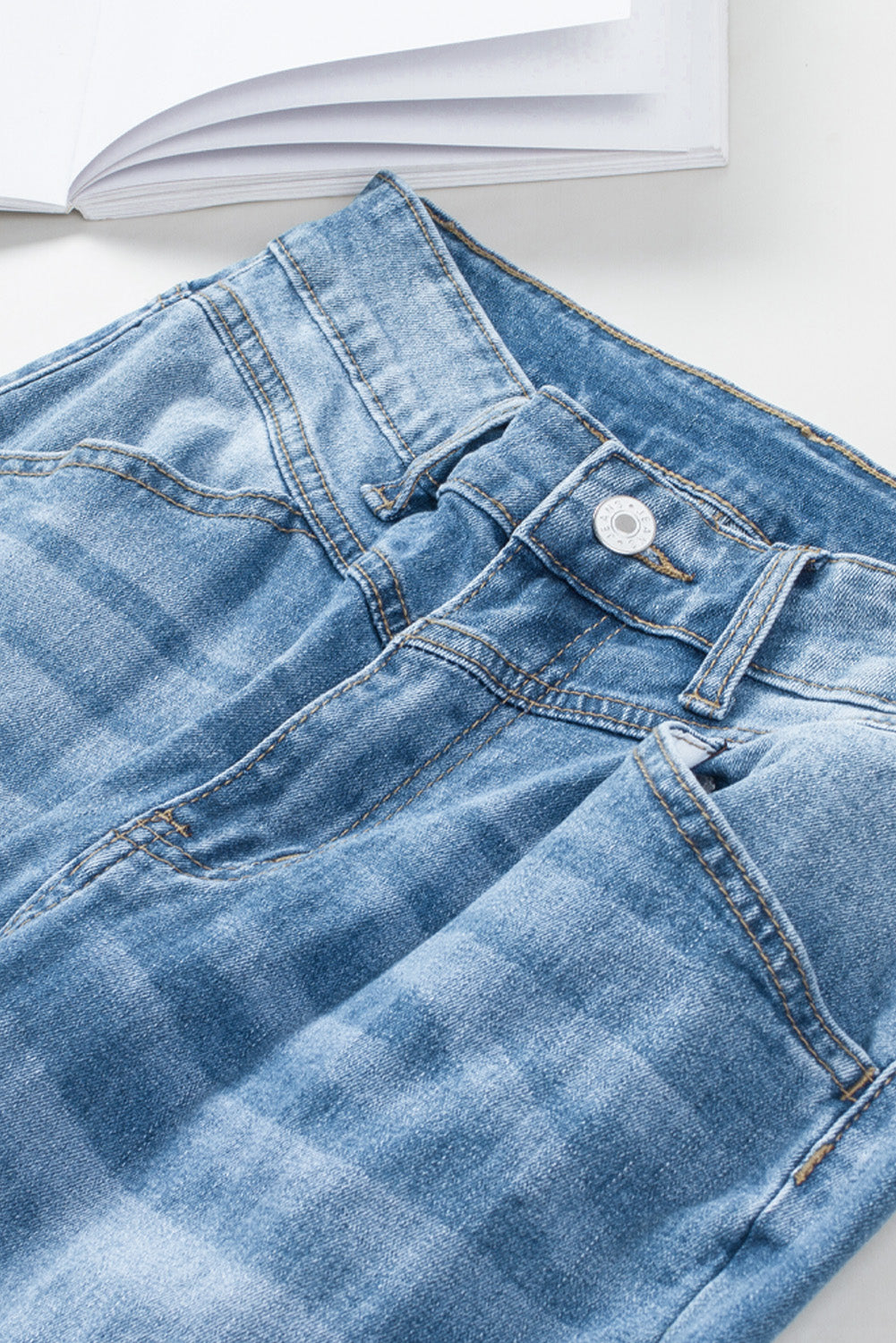 Seamed Raw Hem High Rise Flare Jeans