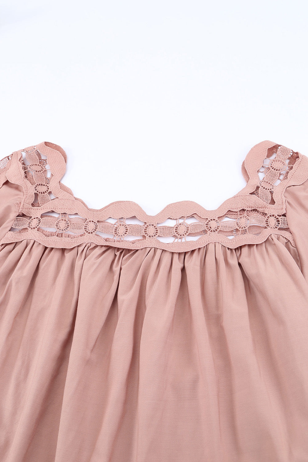 Green Drak Green Crochet Trim Hollow-out Blouse