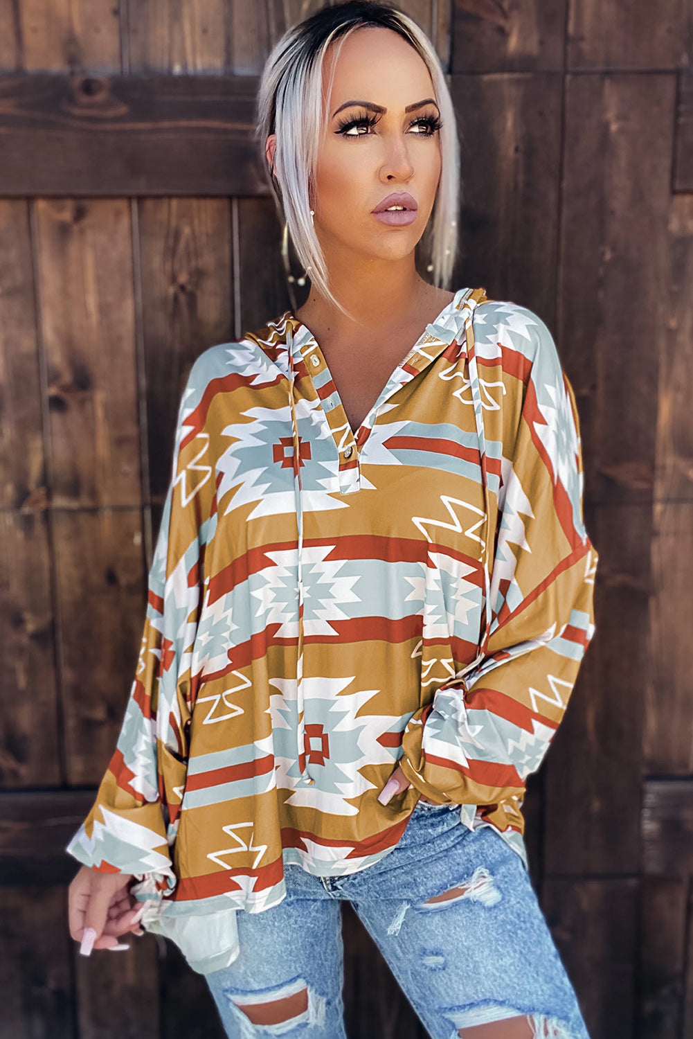 Tribal Aztec Print Hoodie