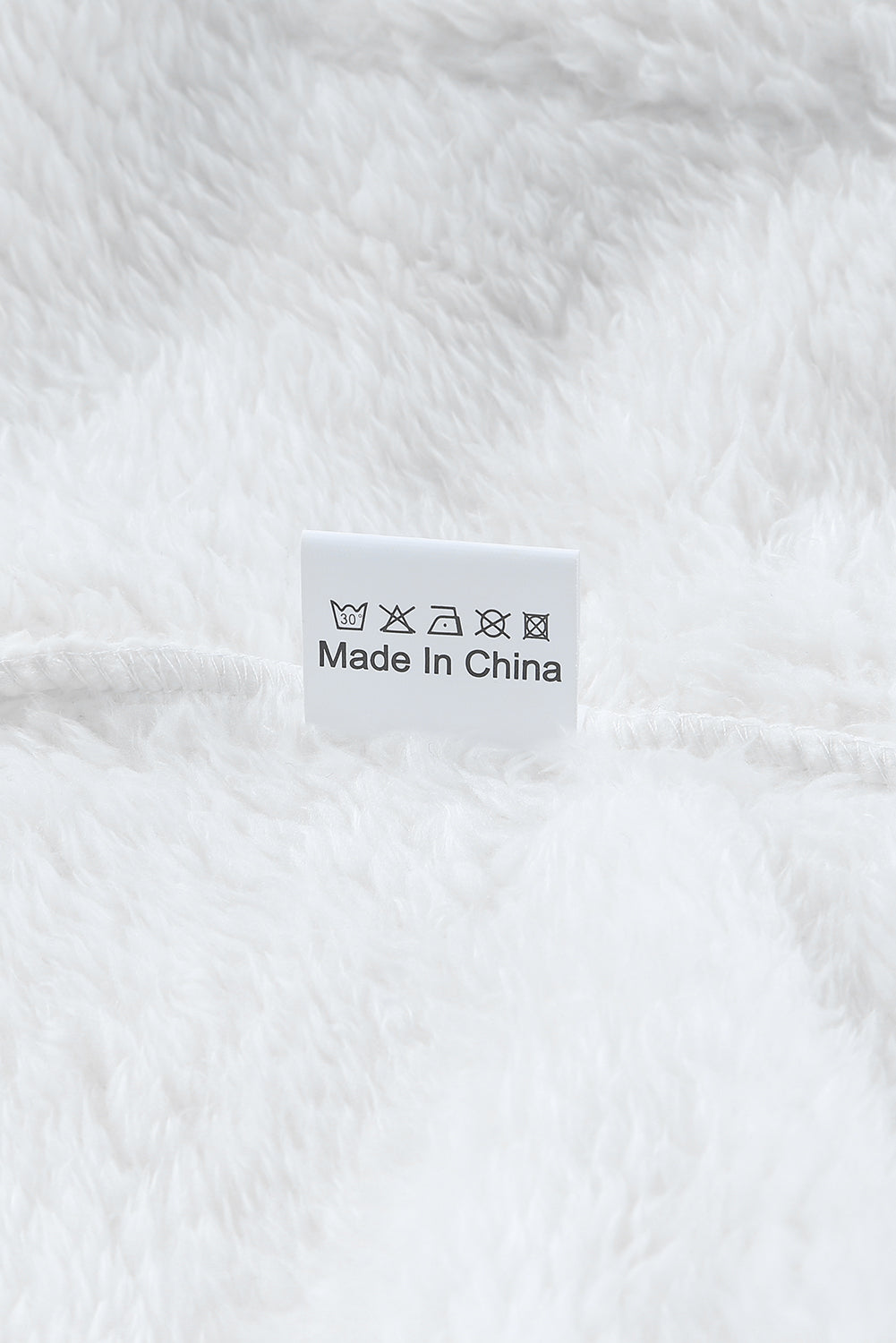 Charcoal White Zip Neck Oversize Fluffy Fleece Pullover