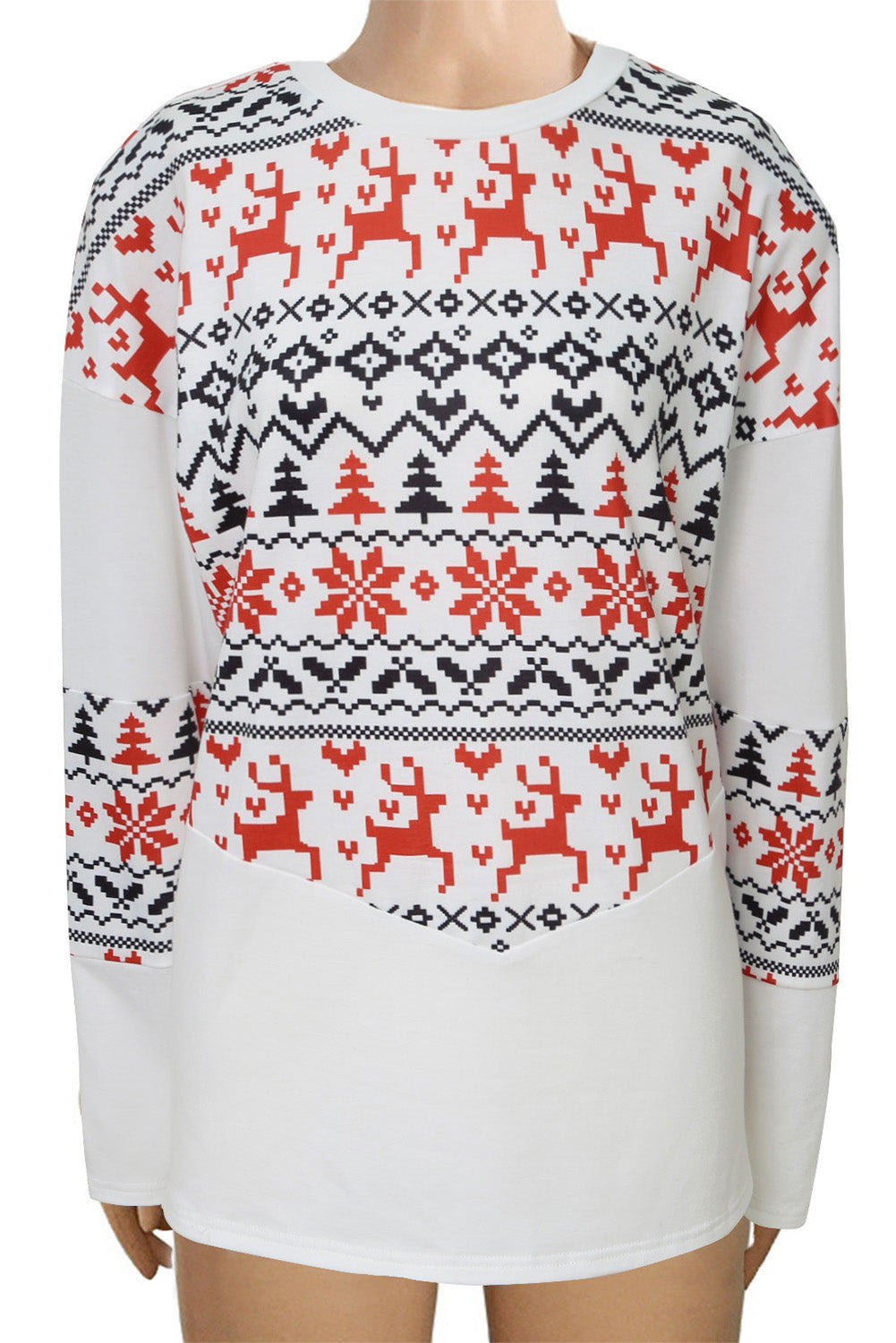 Multicolor Multicolor Christmas Graphic Print Long Sleeve Top