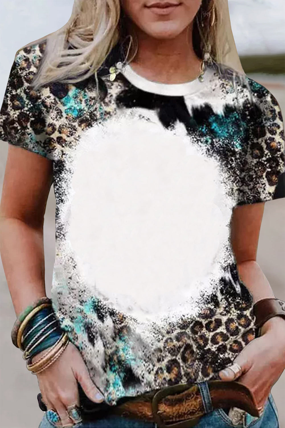 Blank Apparel- Western Fashion Bleached T-Shirt