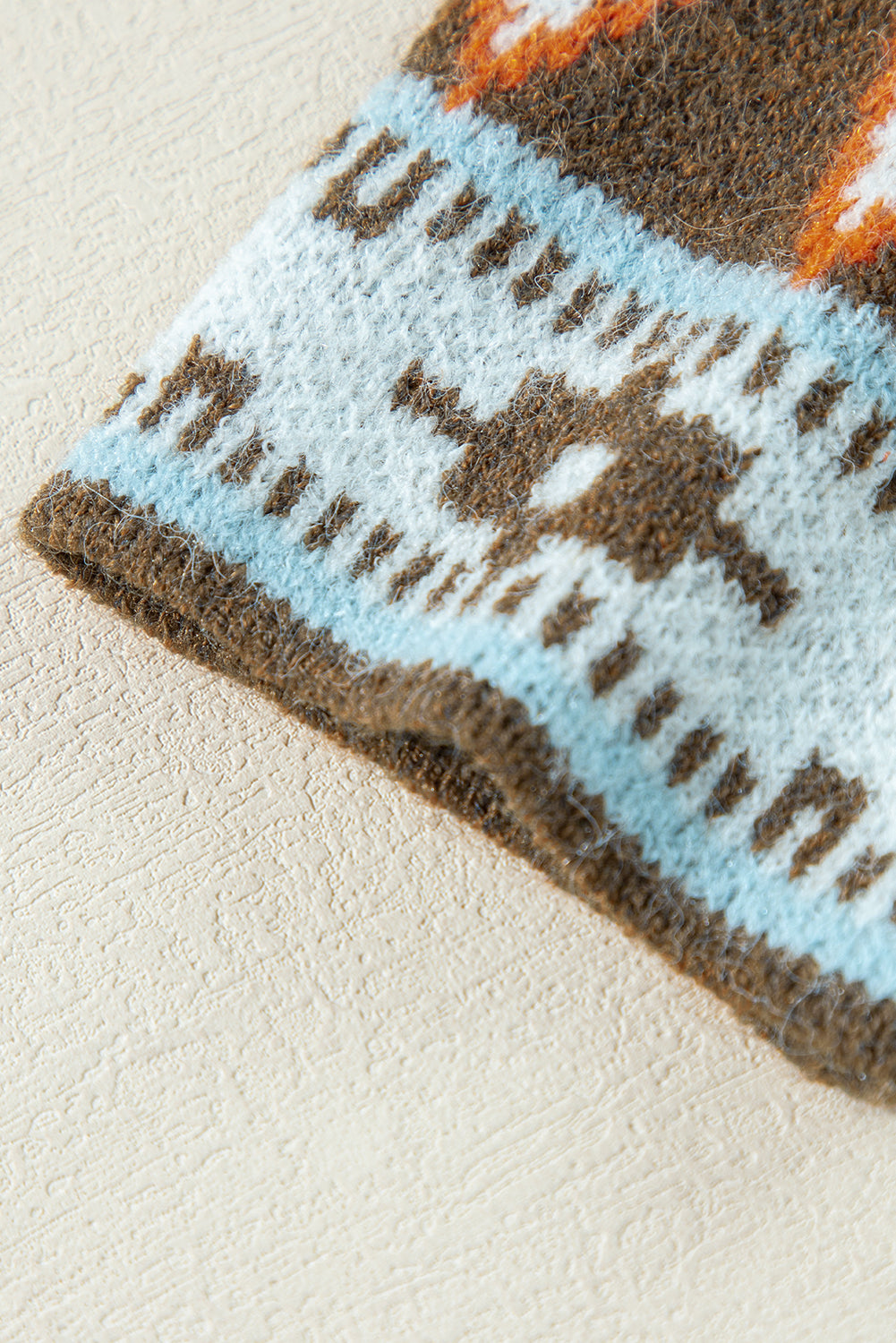 Green Aztec Print Open Front Knitted Cardigan