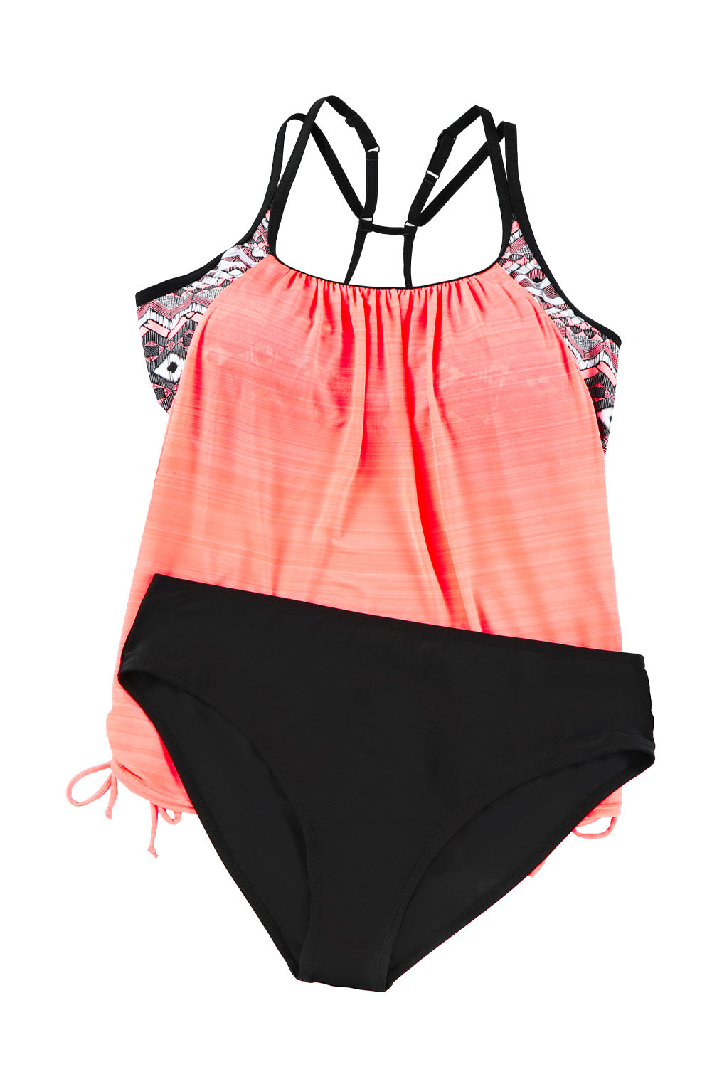 Plants Printed Lined Tankini Swimsuit