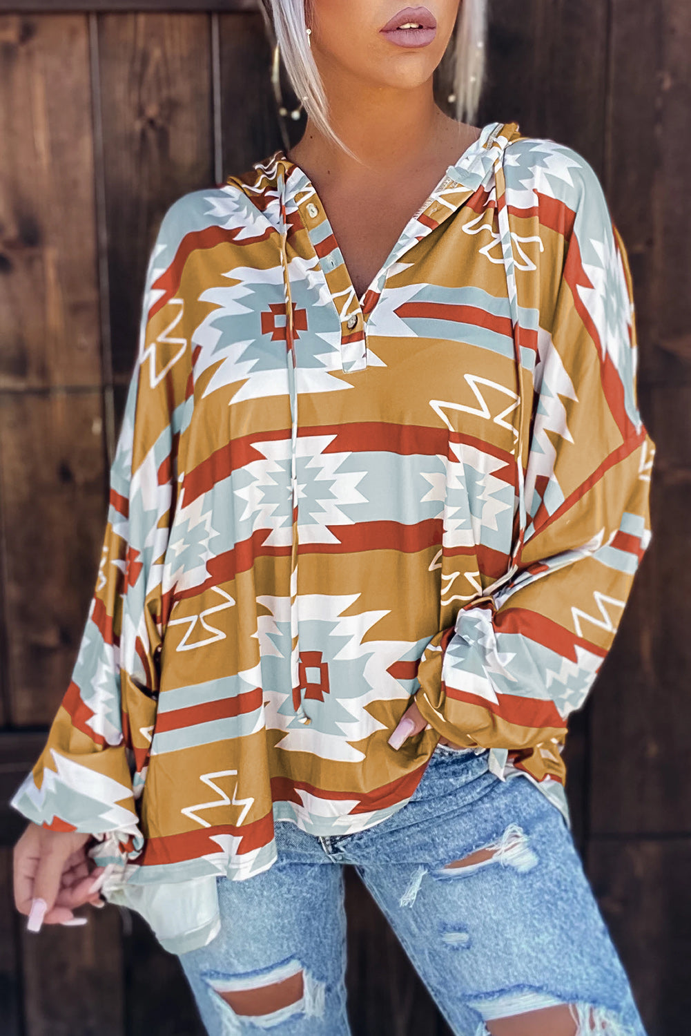 Tribal Aztec Print Hoodie