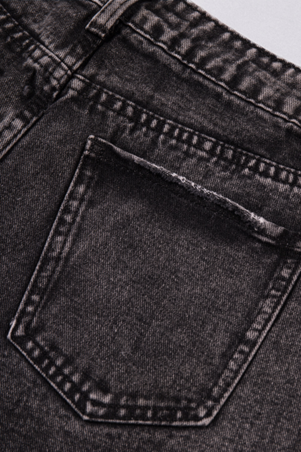 Button Fly Distressed High Waist Denim Shorts