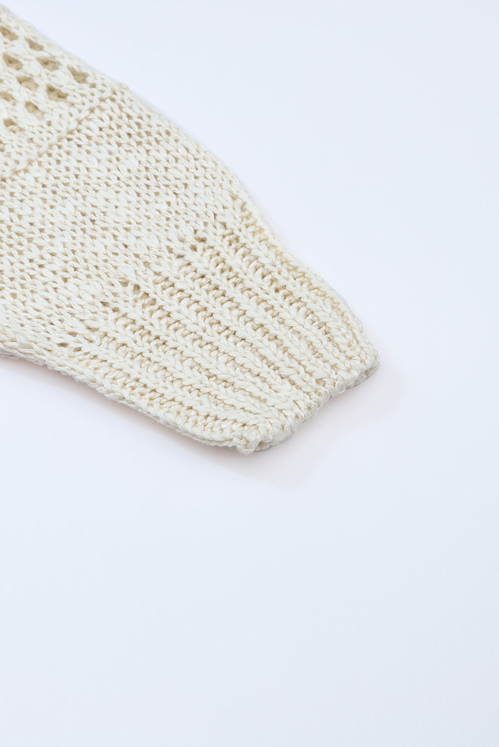 Pink Casual Hollowed Knit Dolman Sleeve Cardigan