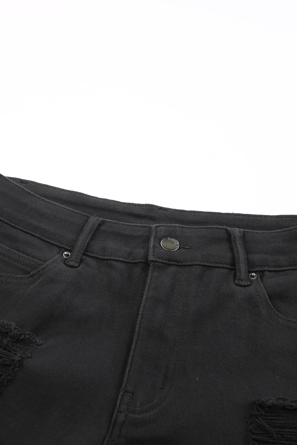 Distressed Tasseled Denim Shorts