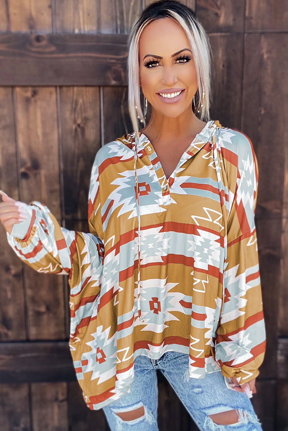 Tribal Aztec Print Hoodie