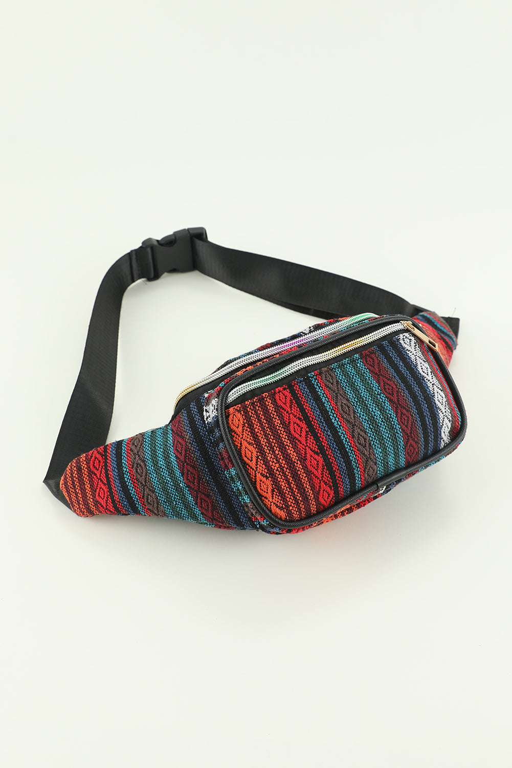 Multicolor Tribal Striped Pattern Waist Bag